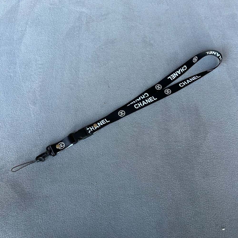 Chanel Black and White CC Logo Lanyard Strap
